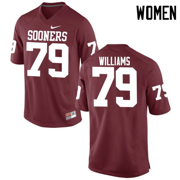 Women Oklahoma Sooners #79 Daryl Williams College Football Jerseys Game-Crimson